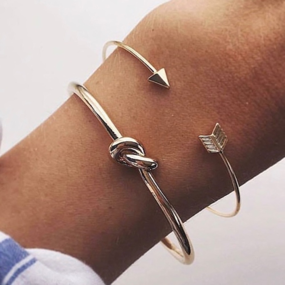 Two Piece Gold Bracelet Set